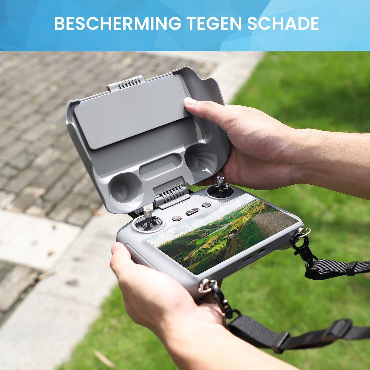 YONO Zonnekap geschikt voor DJI Mini 4 Pro / Air 3 - Zonneklep Scherm - Bescherming Accessoires - Grijs