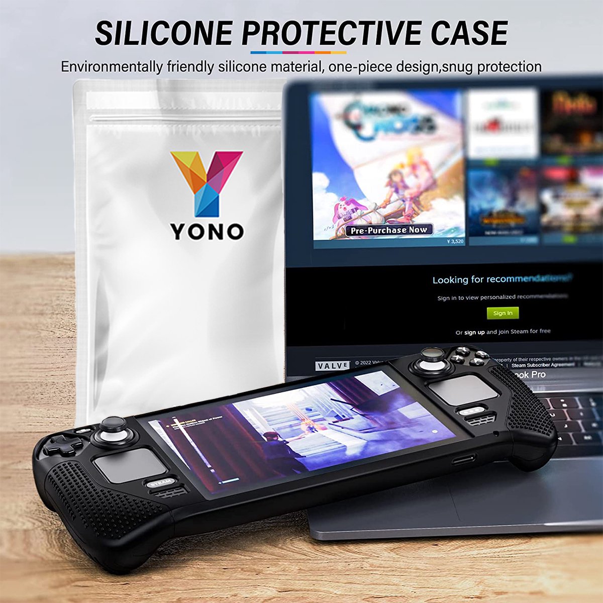 YONO Soft Case geschikt voor Valve Steam Deck / OLED - Siliconen Hoesje - Zwart