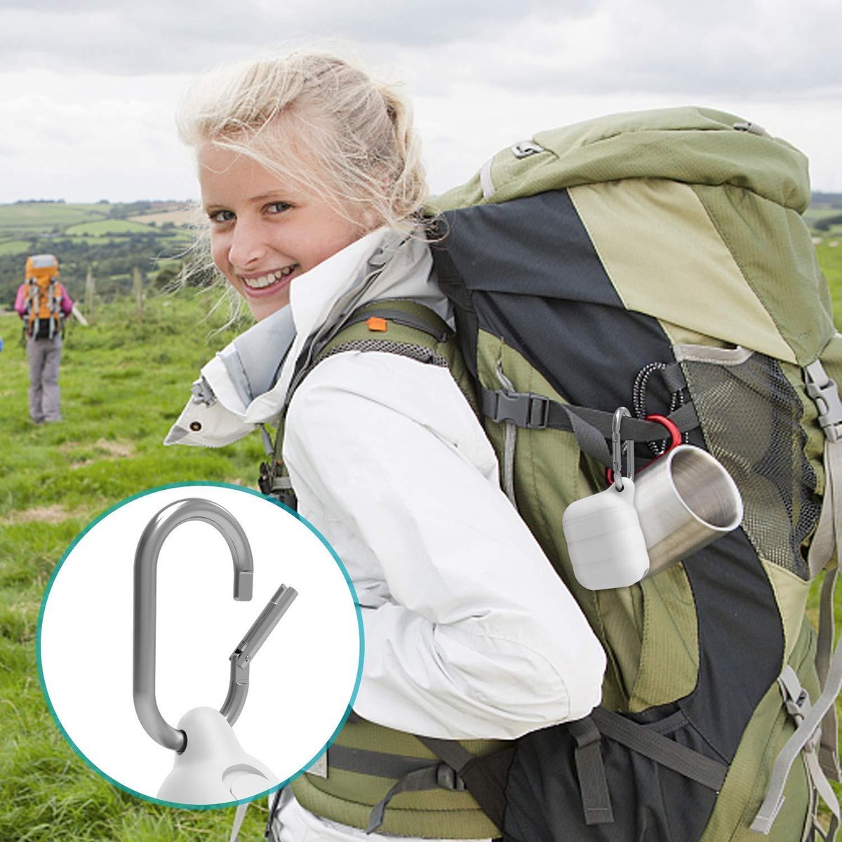 YONO Siliconen Hoesje geschikt voor Apple Airpods - Soft Case met Clip - Waterdicht - Wit