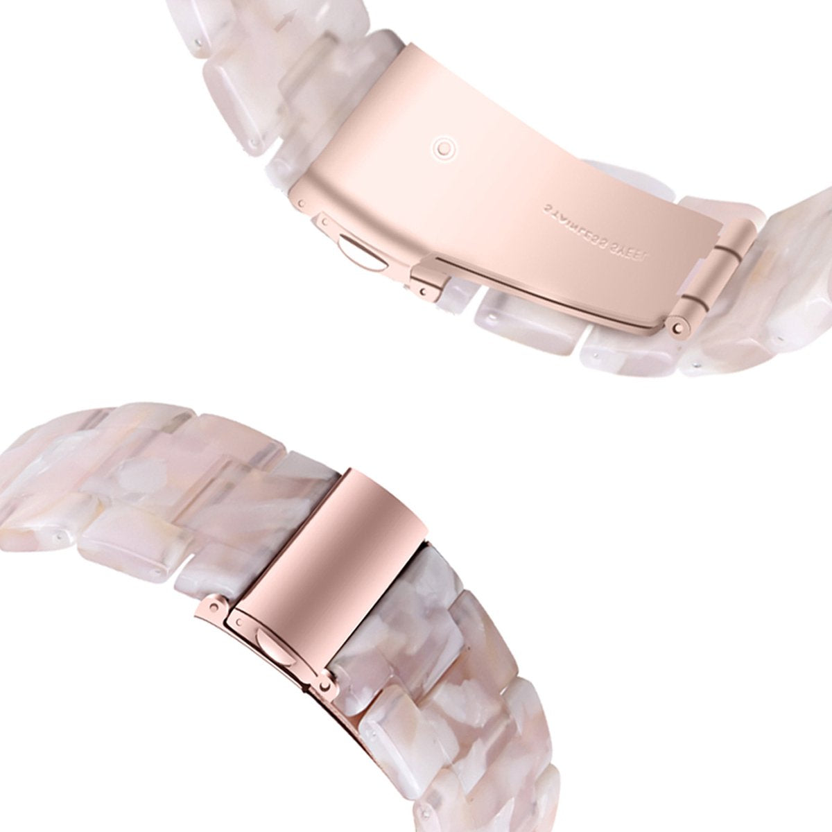 YONO Resin Schakel Bandje 20mm - Horlogebandje geschikt voor Samsung Galaxy Watch 7/6/5 / Pro / 4 / 3 / Active 2 - Polar Ignite / Unite – Huawei - Lichtroze