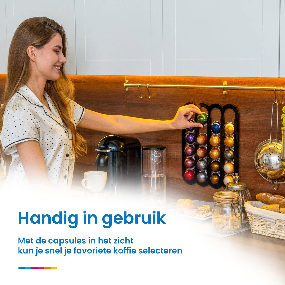 YONO Capsulehouder geschikt voor Nespresso Vertuo Capsules - Zelfklevende Wandhouder Cups - Cuphouder - 20 stuks - Zwart
