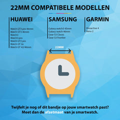 YONO Schakel Bandjes 22mm - RVS Horlogebandjes geschikt voor Samsung Galaxy Watch 46mm – 45mm – Huawei Watch GT 2 / 3 (Pro) – Polar Grit X - Zwart en Zilver - 2-pack