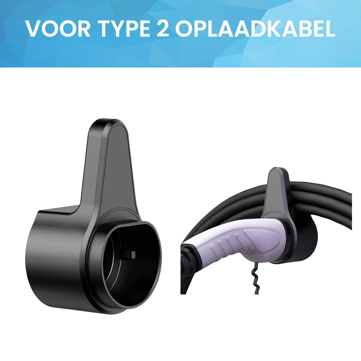 YONO Houder voor Oplaadkabel Elektrische Auto - Muur Bevestiging Oplader Type 2 - Zwart