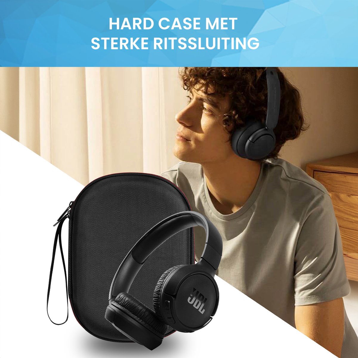 YONO Beschermhoes geschikt voor JBL Live 650BTNC/400BT/500BT/460NC - Hard Case JBL Tune 510BT/660NC/700BT /710BT/760NC/750BTNC/660BTNC/560BT/500BT/E45BT/JBL Tour ONE - Sony WH-CH520/WH-CH510/WH-CH500 - Koptelefoon Hoesje - Zwart