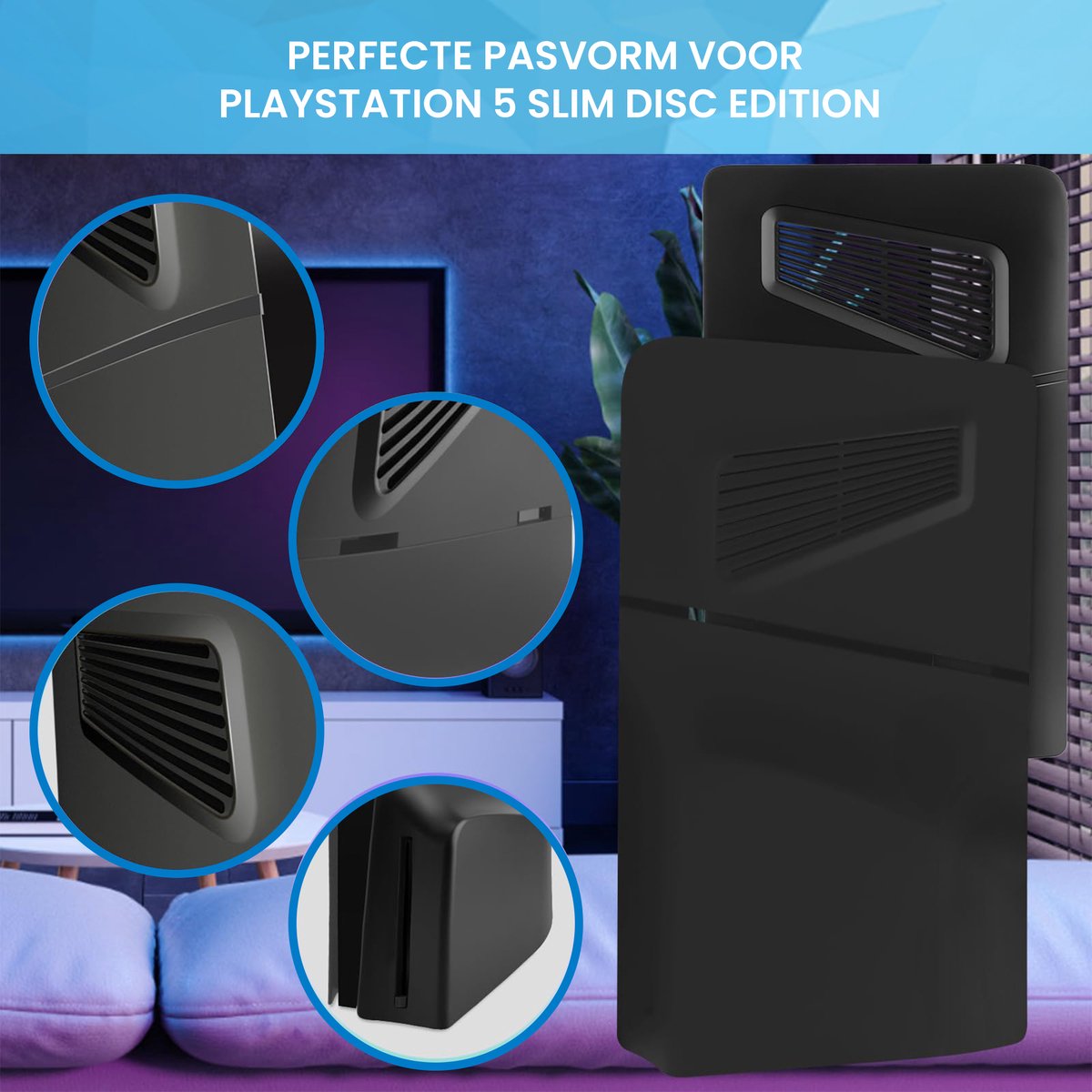 YONO Faceplate geschikt voor Playstation 5 SLIM Disc Edition - PS5 Console Skin Cover Accessoires - Zwart