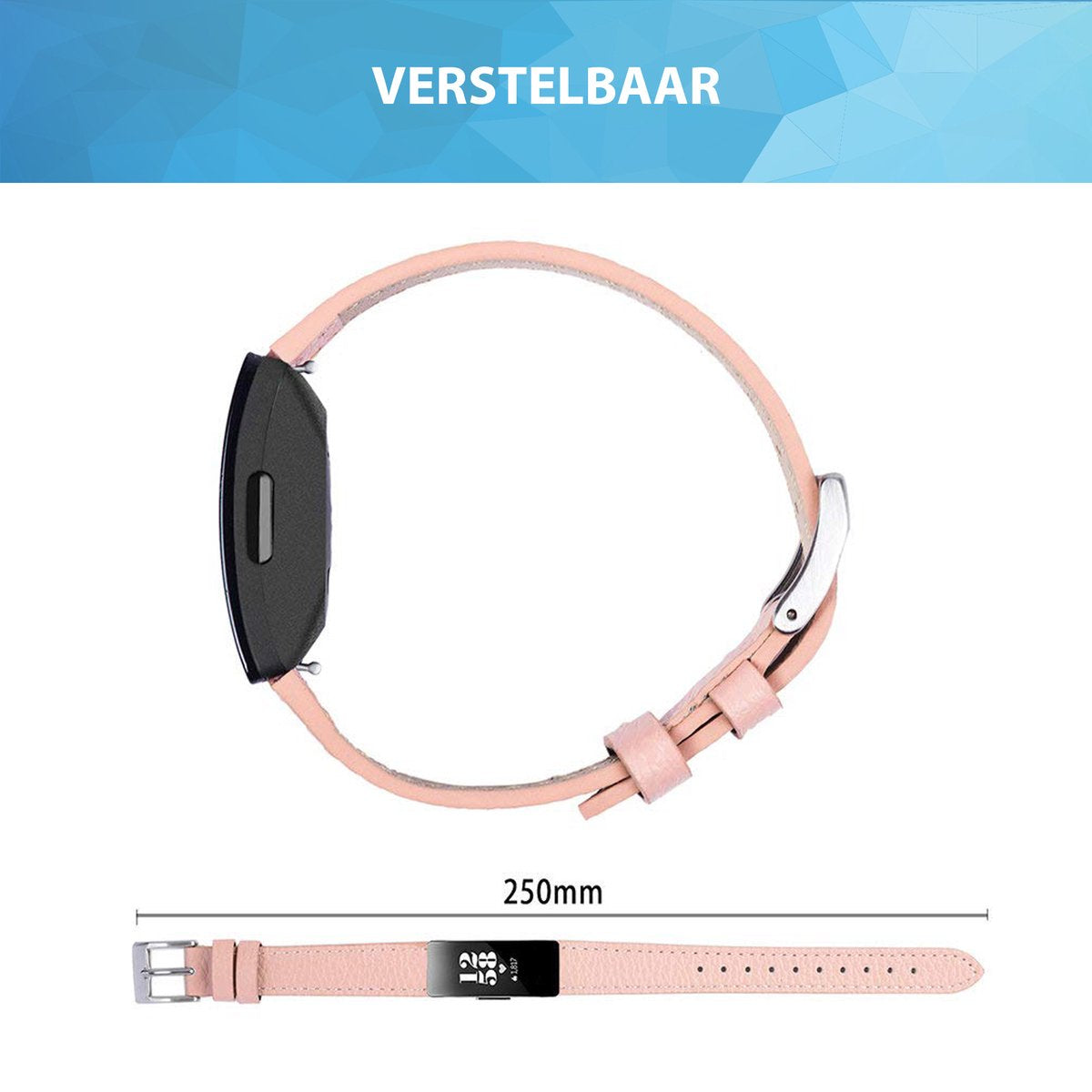 YONO Leer Bandje geschikt voor Fitbit Inspire 3 - Vervangende Lederen Armband - Lichtroze