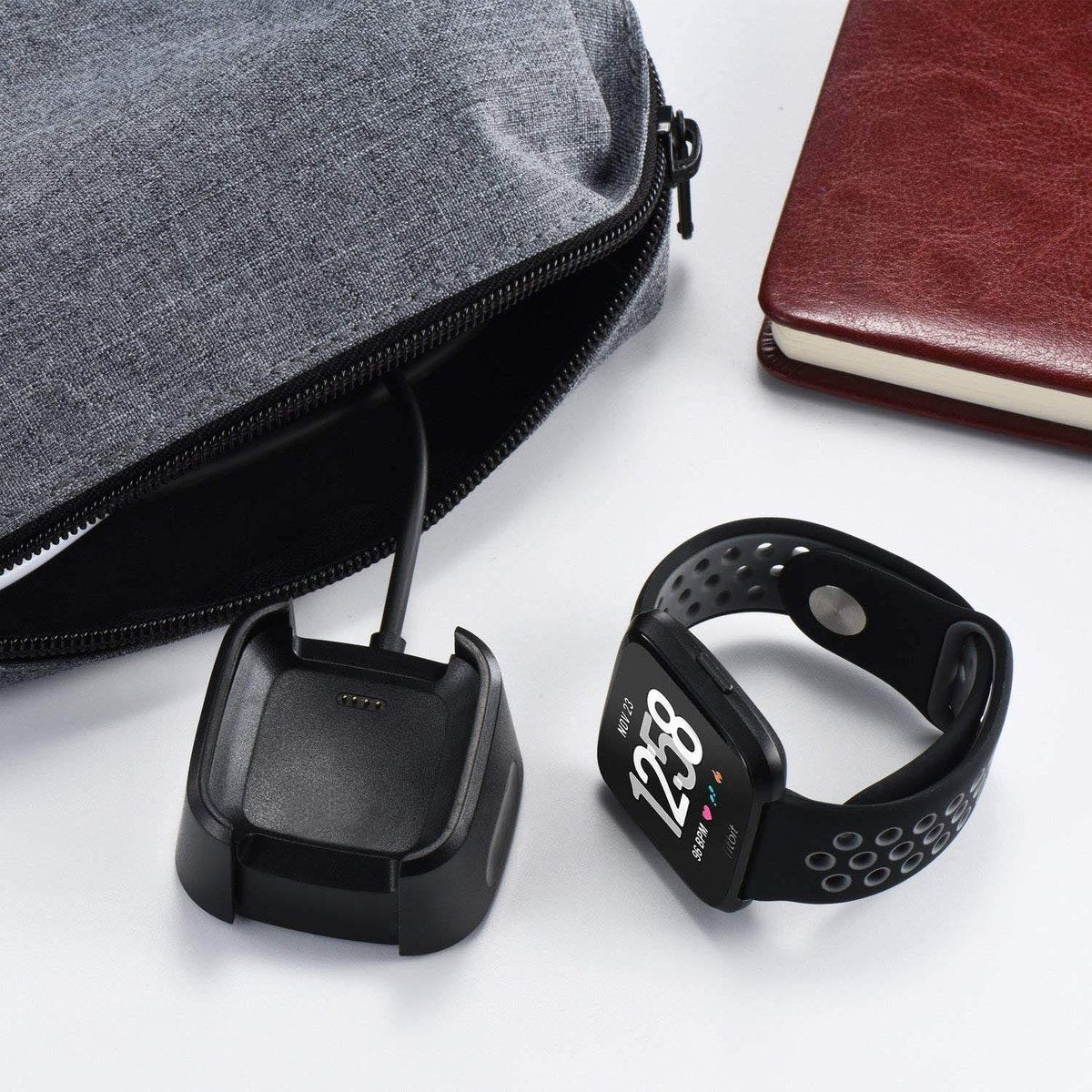 YONO Oplader geschikt voor Fitbit Versa 2 – Oplaadkabel - Zwart