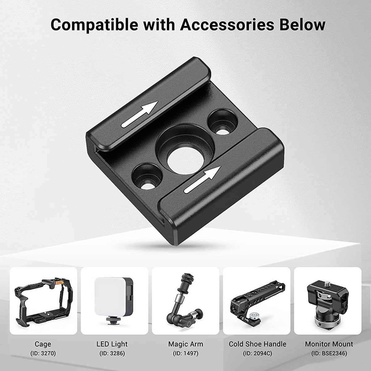 YONO Cold Shoe Mount Adapter Set - Metaal - 2 Stuks - Zwart