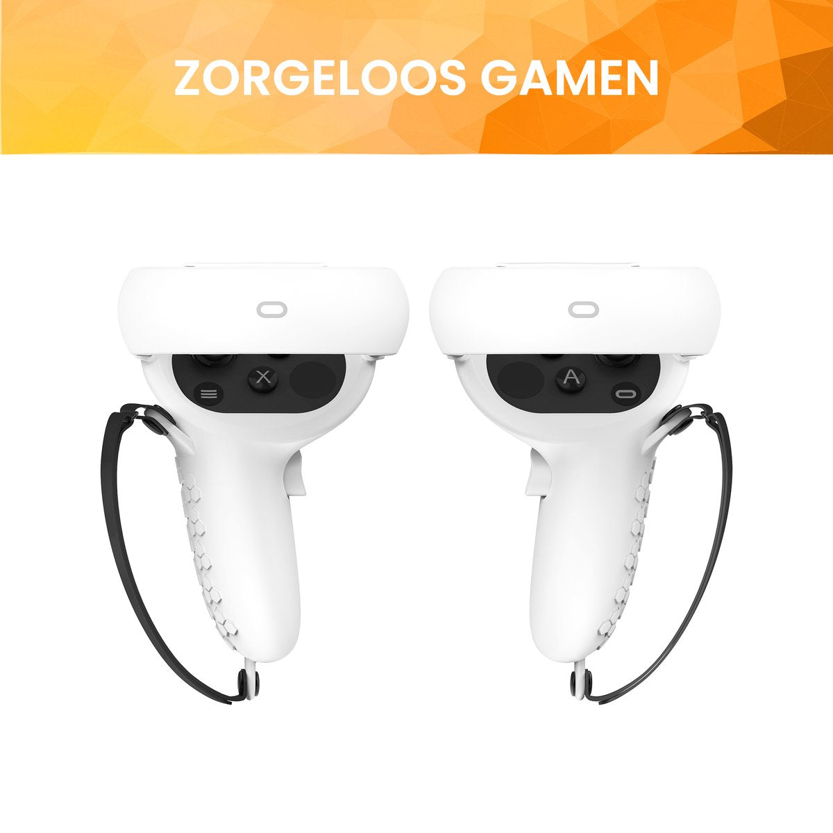 YONO Grip Case met Strap geschikt voor Oculus Quest 2 Touch Controller - Siliconen Bescherming Cover Accessoires Meta Quest 2 - 2 Stuks - Wit