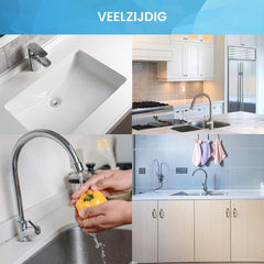 YONO Siliconen Kraanmat - Afdruipmat Organizer - Aanrechtmat voor Kraan - 45 x 15cm - Grijs
