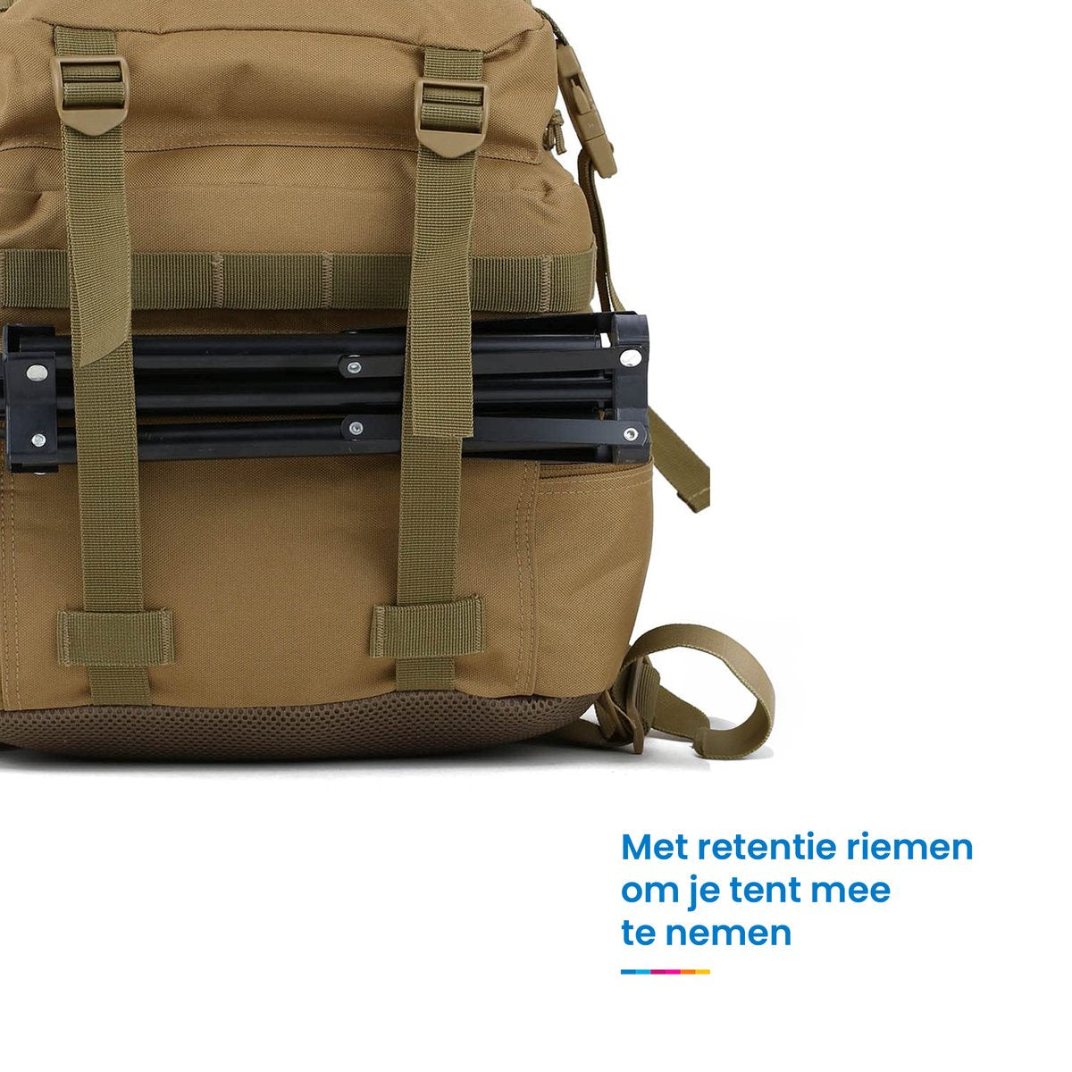 YONO Tactical Backpack Militaire Rugzak - Tactische Wandelrugzak Leger - 45L - Lichtbruin