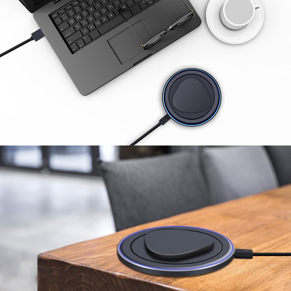 YONO Draadloze Oplader geschikt voor Sonos Roam / Roam SL - Magnetische Lader - Oplaadkabel - Zwart