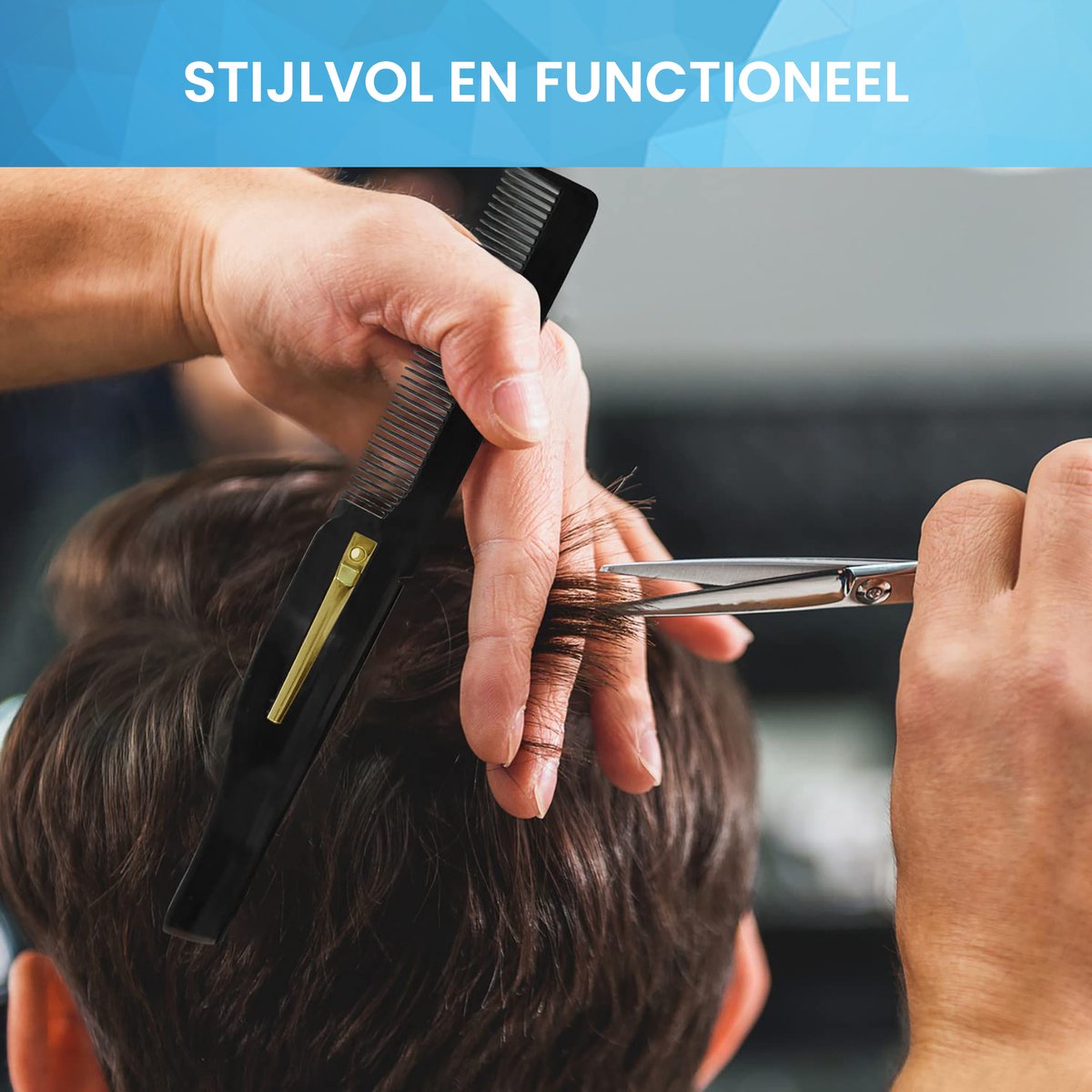 YONO Haar Kam Heren - Opvouwbare Pocket Zakkam - Vlinderkam - Zwart