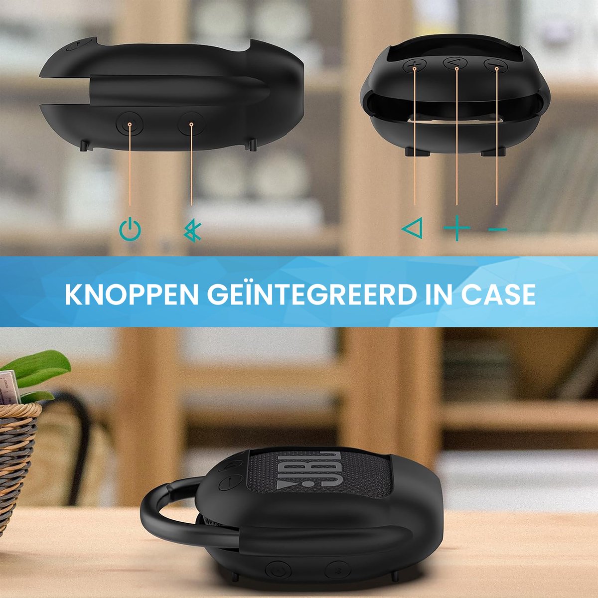 YONO Soft Case geschikt voor JBL Clip 4 - Siliconen Hoesje - Zwart