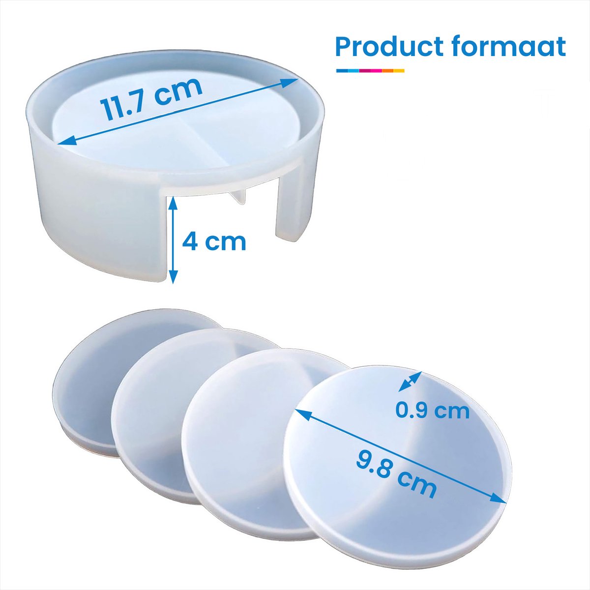 YONO Epoxy Mallen Onderzetters met Houder - Siliconen Mal - Set