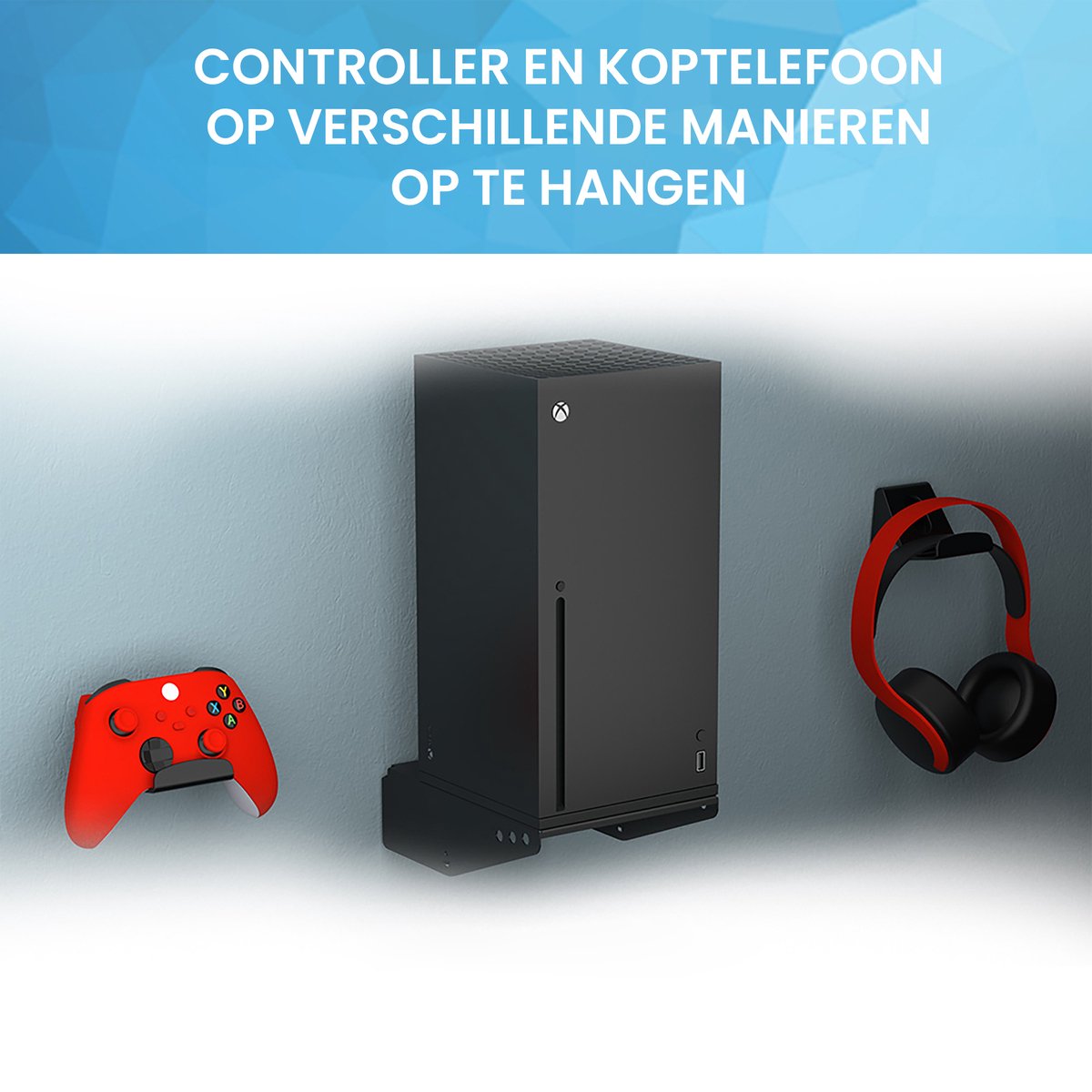 YONO Muurbeugel geschikt voor Xbox Series X - Wall Mount Beugel Console met Controller Houder voor Xbox - Zwart