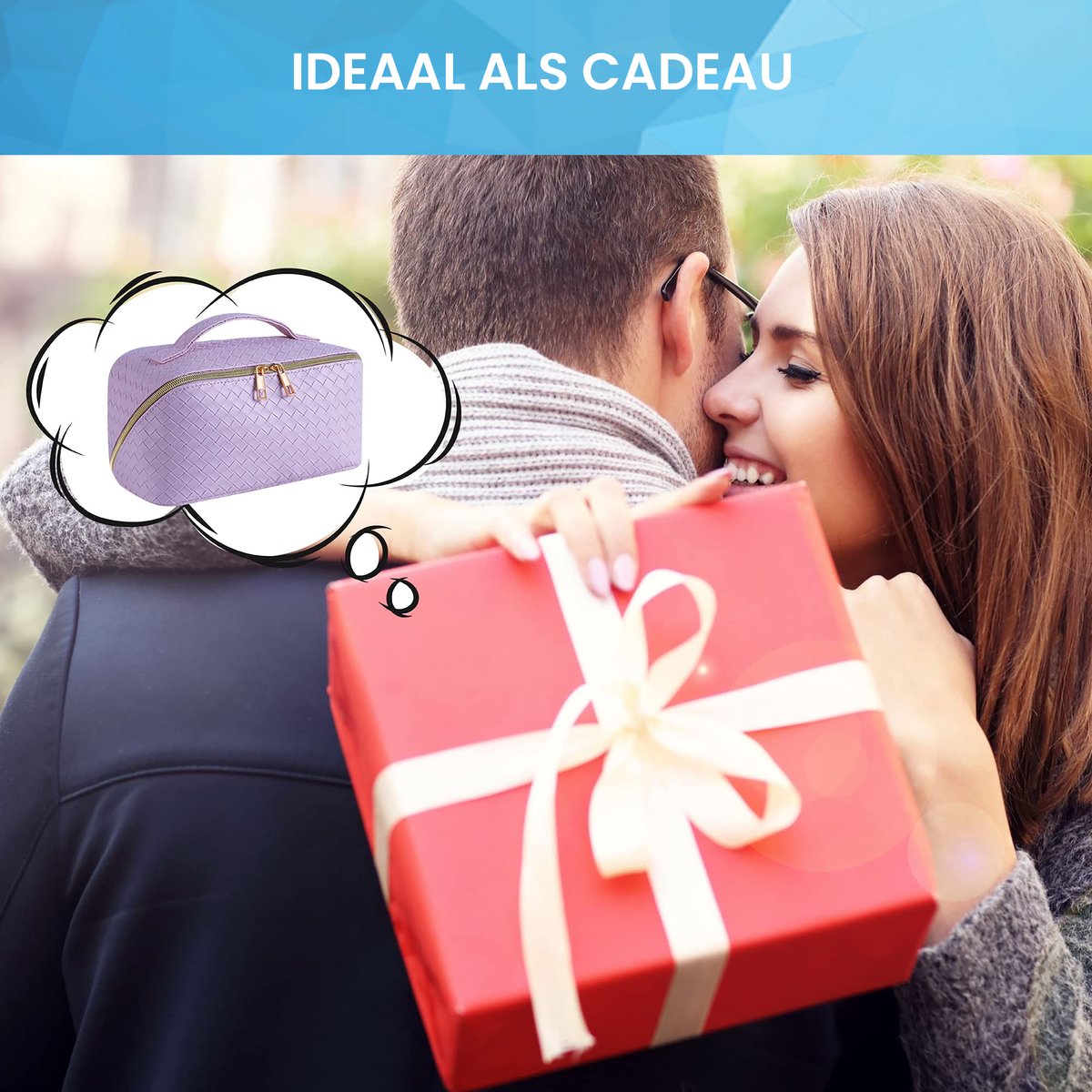 YONO Reis Make Up Tas - Toilettas Etui - Cosmetica Tas - Beauty Case Organizer - Large - Lichtpaars