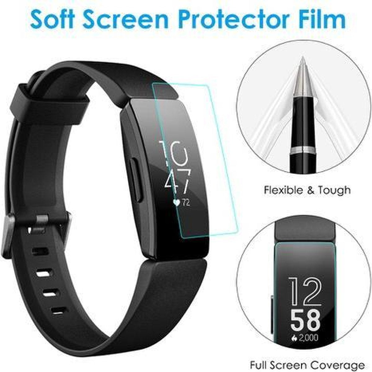 Screenprotectors Set geschikt voor de Fitbit Inspire HR - 3 stuks