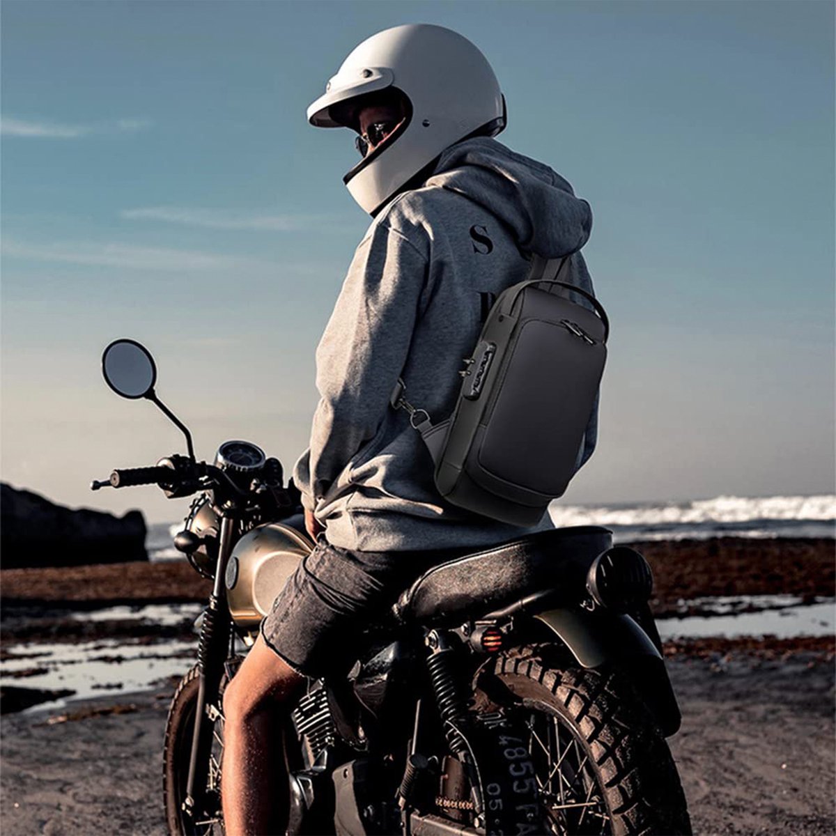 YONO Crossbody Tas - Sling Bag - Waterafstotende Schoudertas - Anti Diefstal Rugzak - Heren en Dames - Zwart