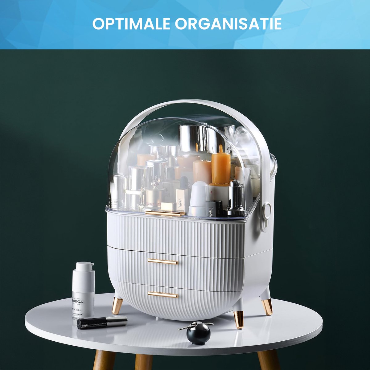 YONO Make Up Organizer Ladekast - Opbergdoos voor Skincare en Sieraden - XL - Wit