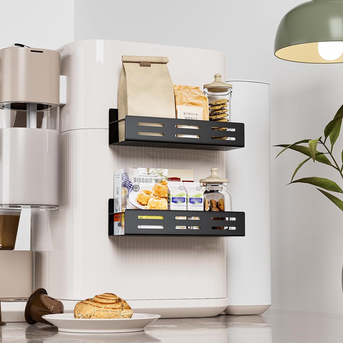 YONO Magnetisch Keukenrek Hangend - Kruidenrek Ophangbaar - Organizer Keuken Rek - 30cm - Zwart