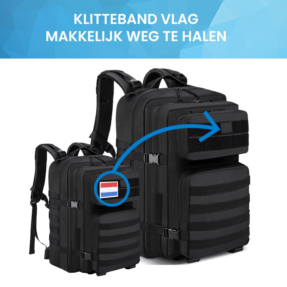 YONO Tactical Backpack Militaire Rugzak - Tactische Wandelrugzak Leger - 45L - Zwart