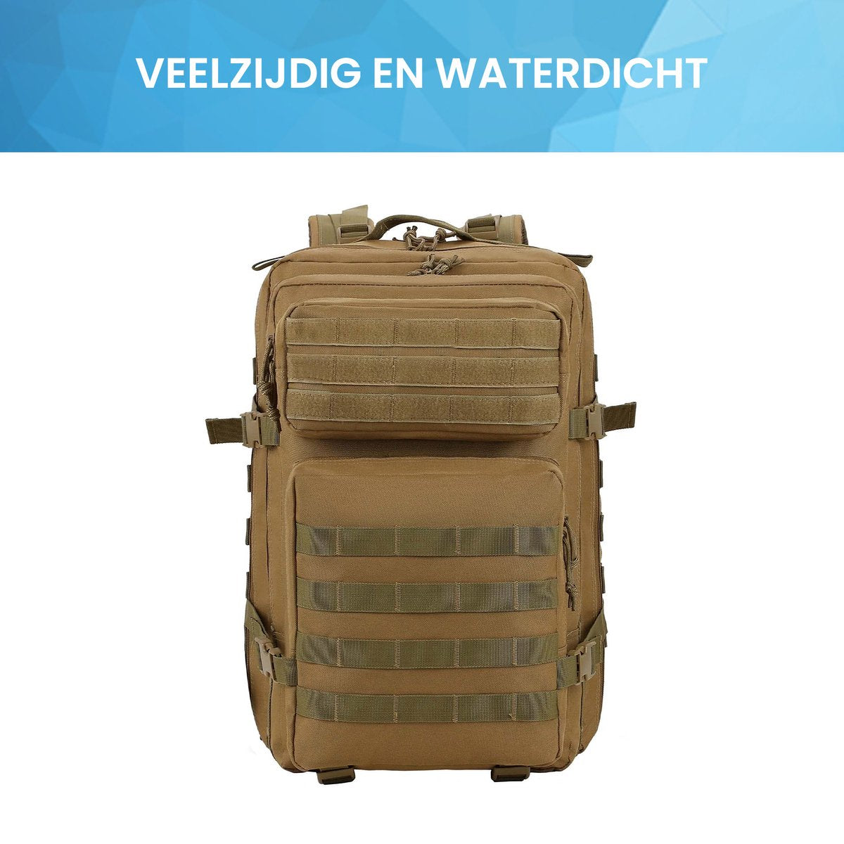 YONO Tactical Backpack Militaire Rugzak - Tactische Wandelrugzak Leger - 45L - Lichtbruin