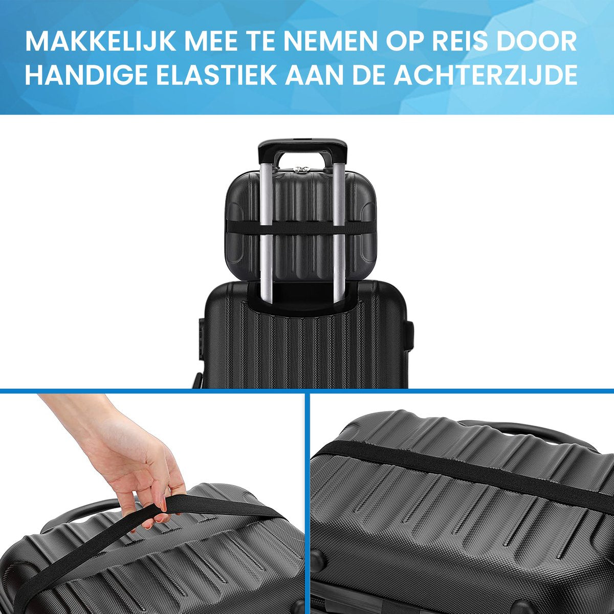 YONO Beautycase Koffer - Luxe Make-up Tas - Handbagage Hard Shell - Zwart