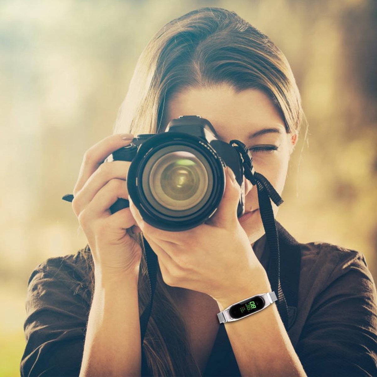 YONO Milanees Bandje geschikt voor Xiaomi Mi Band 4 – Zilver