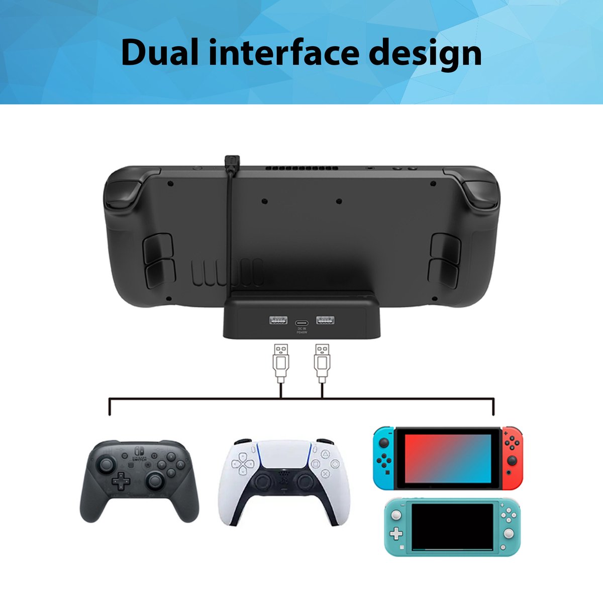 YONO Charging Dock geschikt voor Valve Steam Deck - Oplader met Standaard en Houder - Verticale Console Stand - Zwart