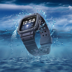 YONO Shock Resist Bandje geschikt voor Fitbit Versa 3 / 4 / Sense - Donkerblauw