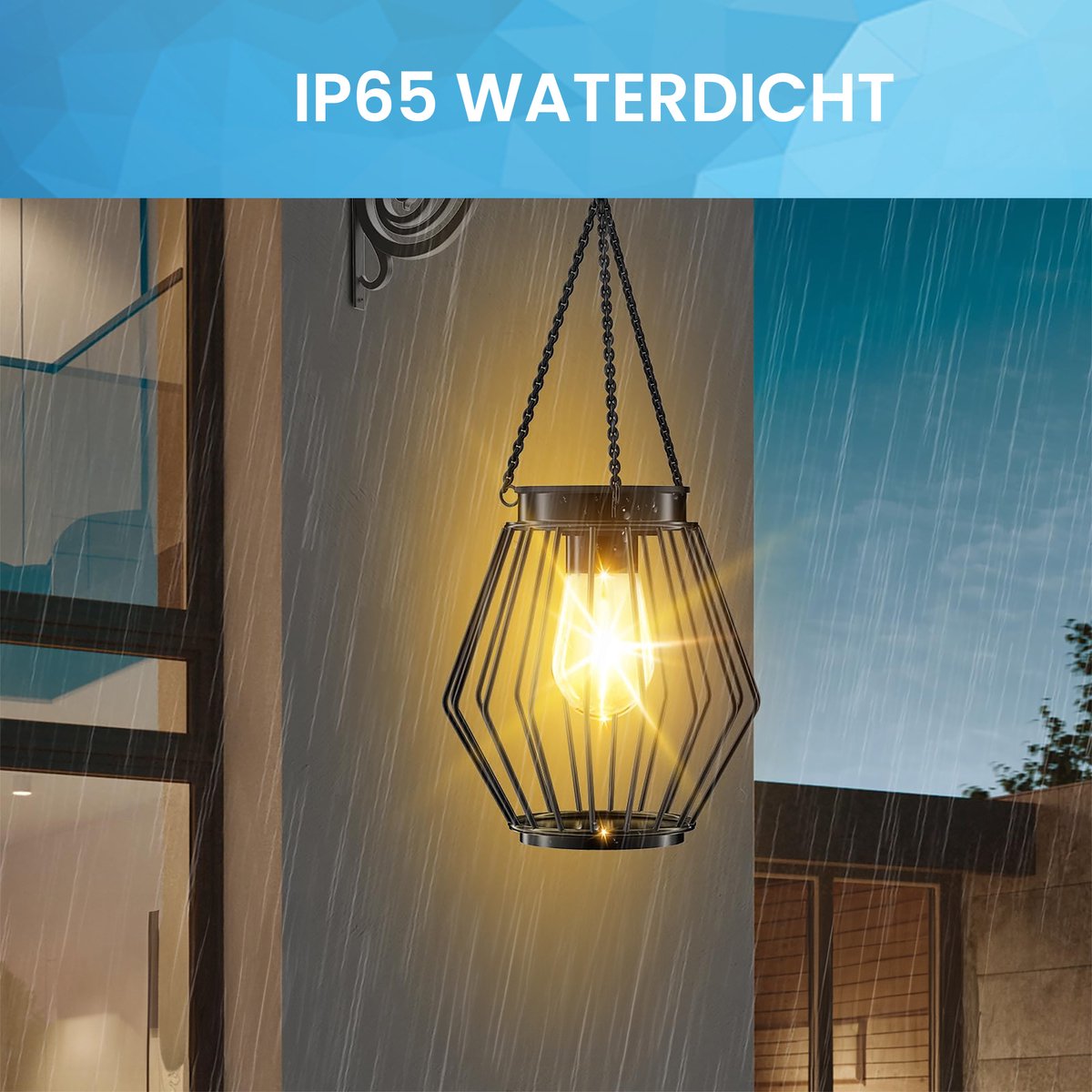 YONO Solar Lantaarn voor Buiten - Tuinverlichting op Zonne Energie - Tuin Lamp Lantaarn Hangend - Warm Wit - 1 Stuk