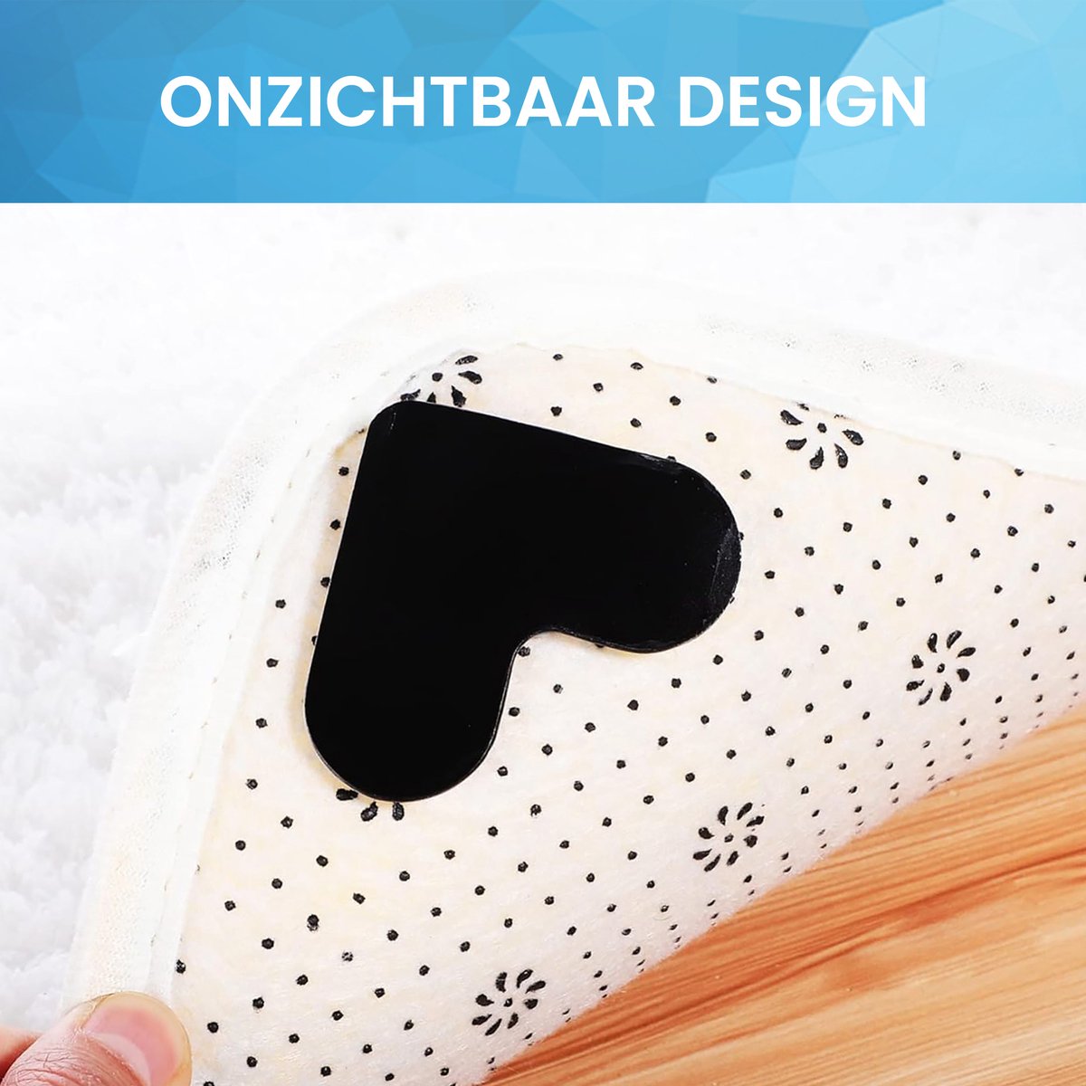 YONO Antislip Stickers Tapijt - Anti Slip Ondertapijt Vloerkleed - Rubber Zelfklevend Tapijttape - 4 Stuks