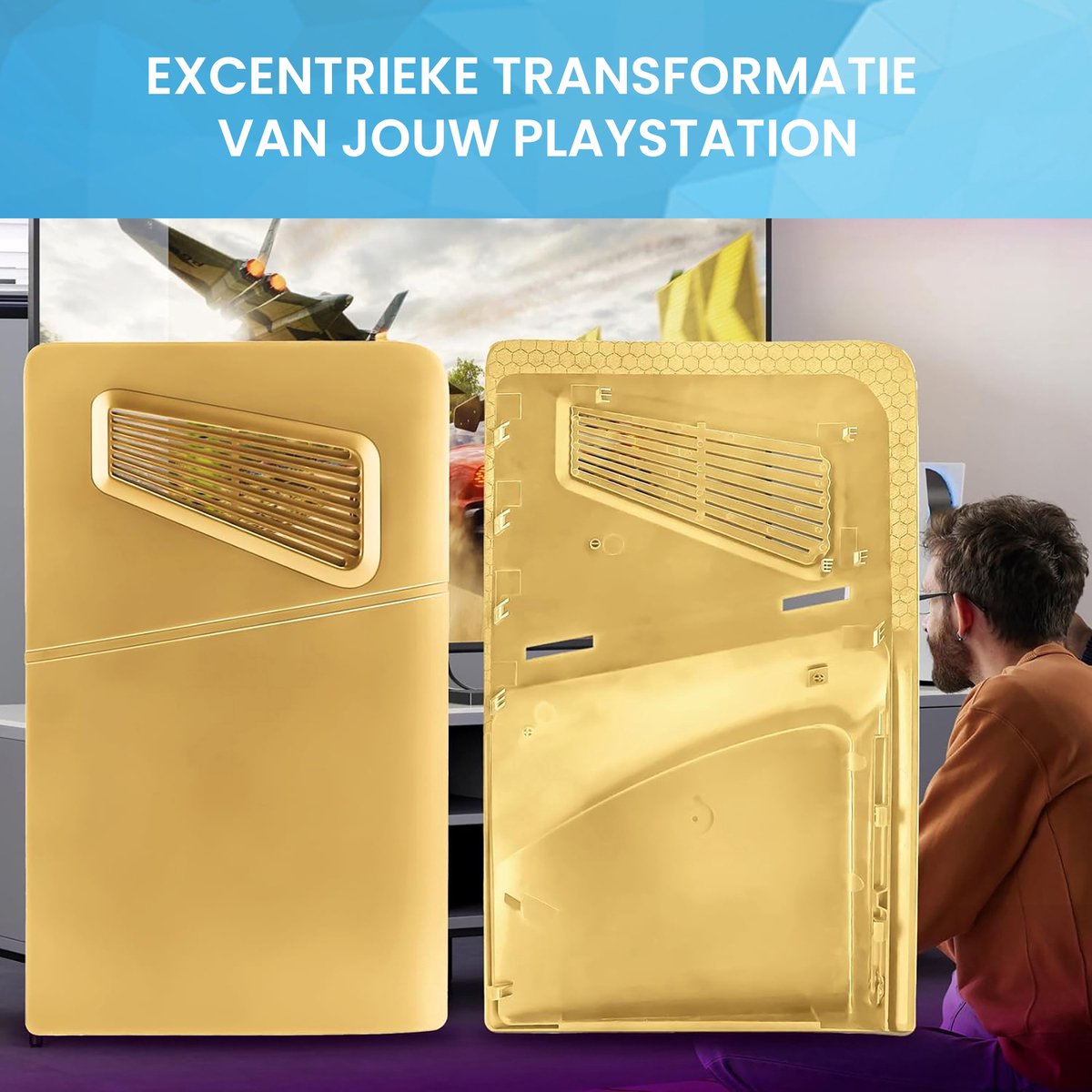 YONO Faceplate geschikt voor Playstation 5 SLIM Disc Edition - PS5 Console Skin Cover Accessoires - Goud