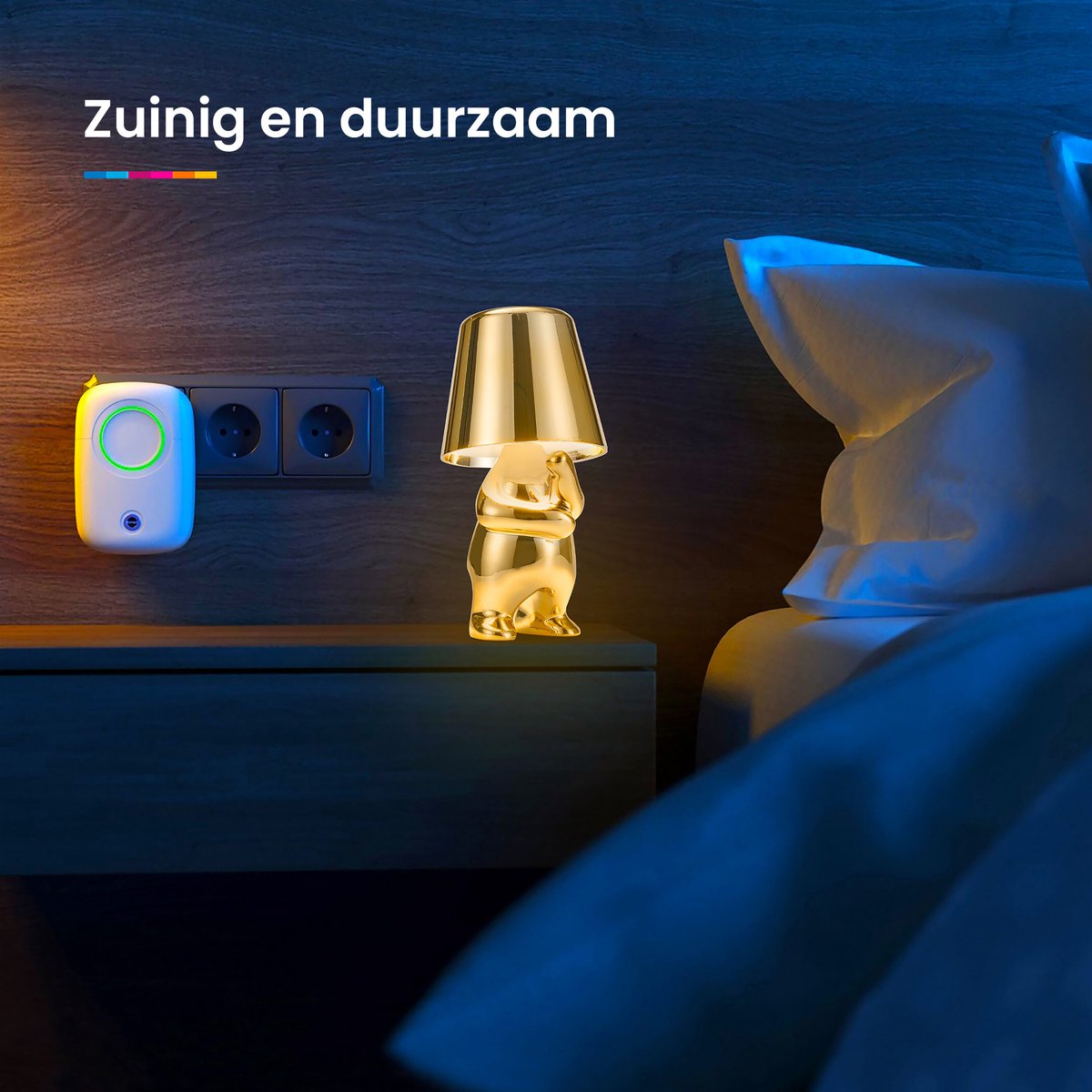 YONO Decoratieve Tafellamp Oplaadbaar - Nachtlampje Slaapkamer - Bureaulamp Woonkamer - Woondecoratie Beelden en Figuren - Wanneer - Goud