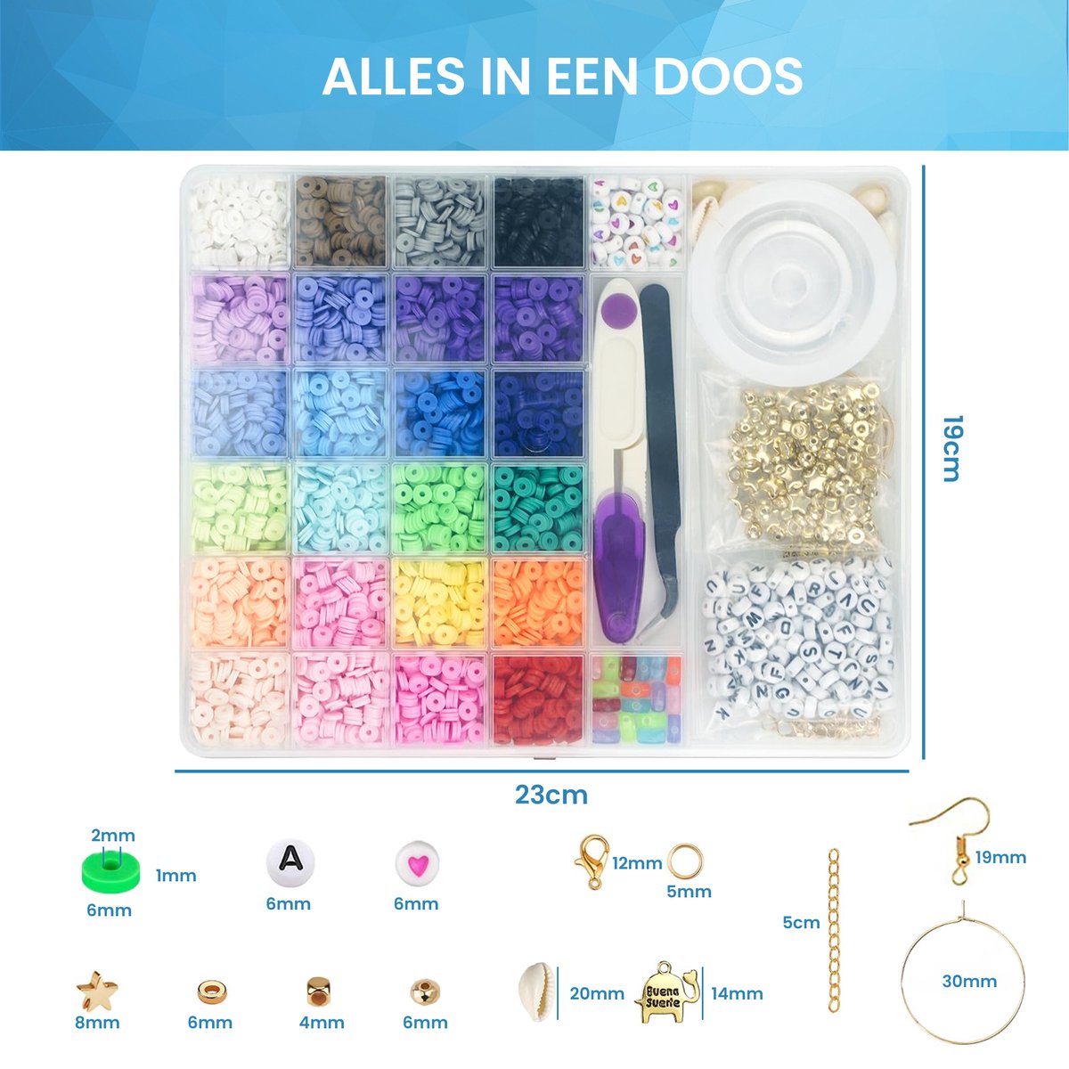 YONO Kralen Set Kinderen XL - Sieraden Maken Pakket - Kettingen / Armbanden / Oorbellen - 6000-delig