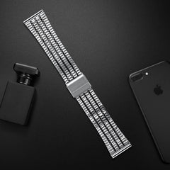YONO Miami Schakel Bandje 22mm - Horlogebandje geschikt voor Samsung Galaxy Watch 46mm / 3 (45mm) / Gear s3 - Polar Vantage M2 / Grit X - Huawei Watch GT 3 (pro) / 2 - Amazfit GTR - Zilver / Zwart