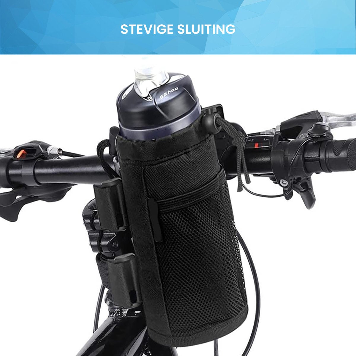 YONO Bidonhouder met Klittenband - Universeel geschikt voor Fiets / Racefiets / Mountainbike / Kinderwagen / Buggy - Flessen / Beker Houder Verstelbaar - Zwart