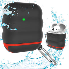 YONO Siliconen Hoesje geschikt voor Apple Airpods - Soft Case met Clip - Waterdicht - Zwart