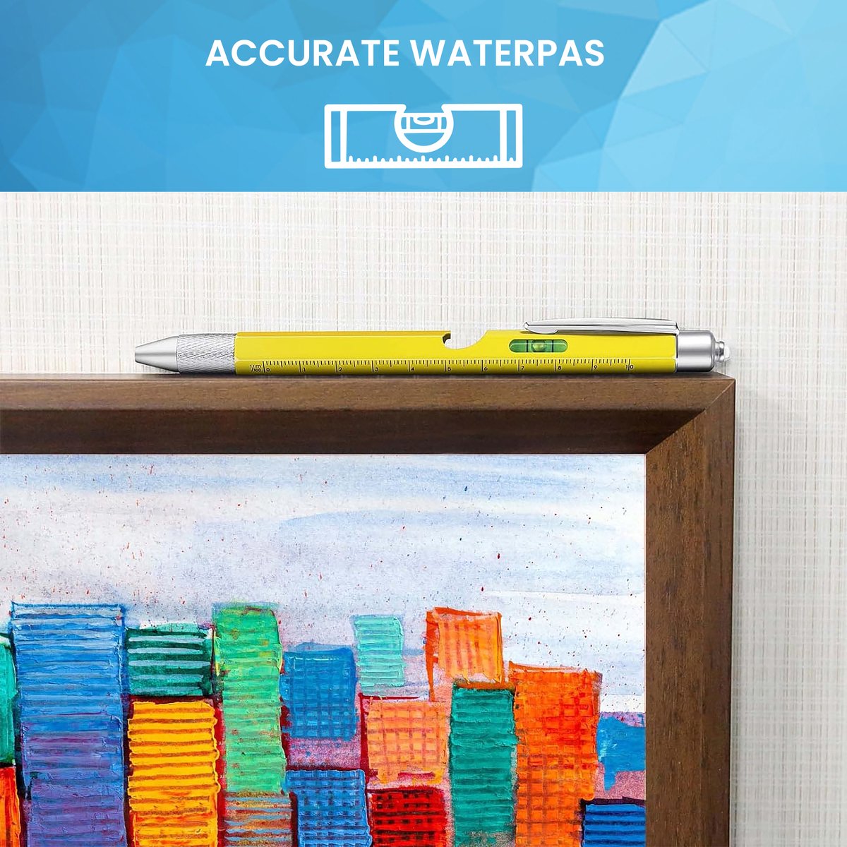 YONO Multitool Pen - Liniaal - Waterpas - Schroevendraaier - Zaklamp - Opener - Stylus - 9in1