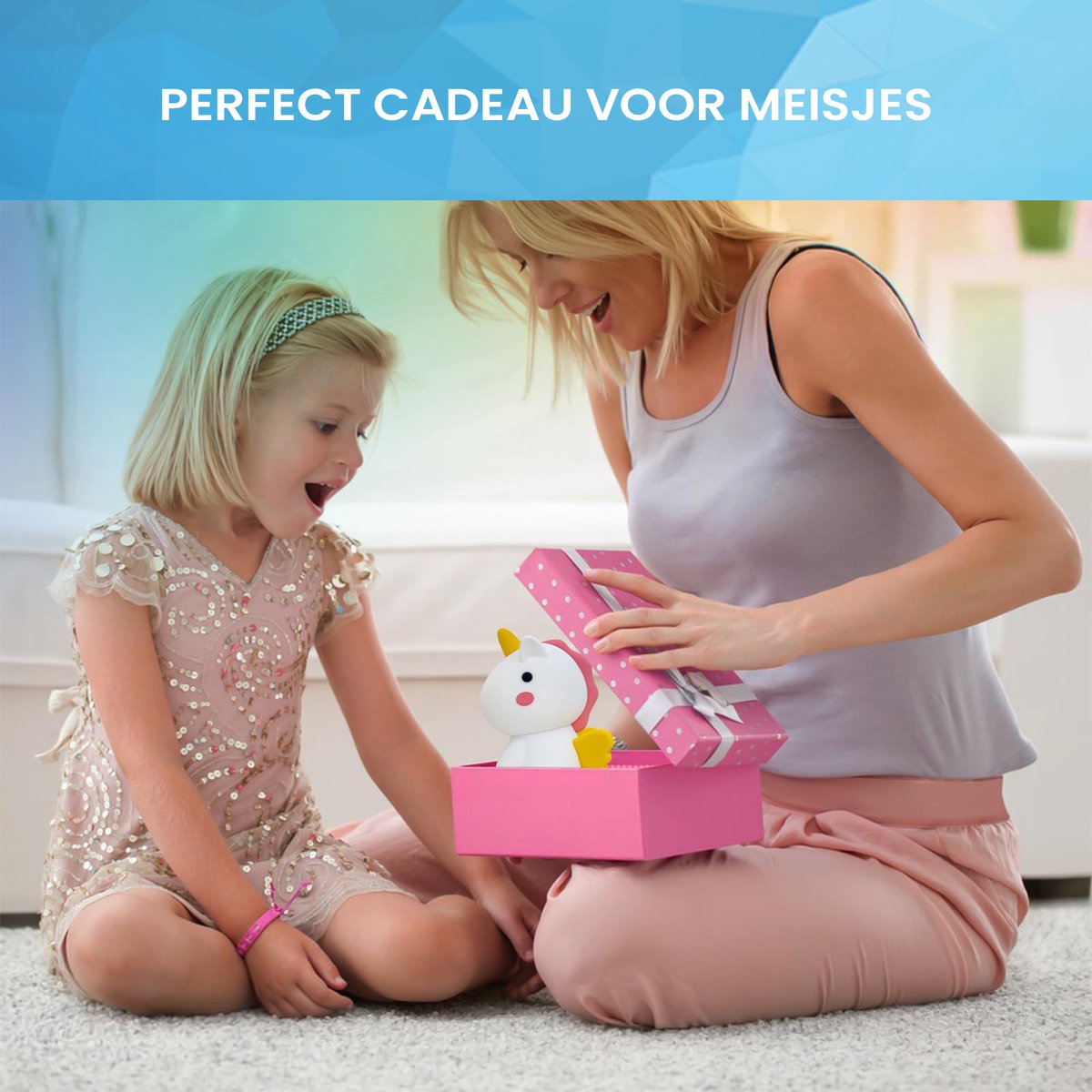 YONO Nachtlampje Kinderen Unicorn - Dimbaar en USB Oplaadbaar - Verschillende LED Kleuren - 14cm