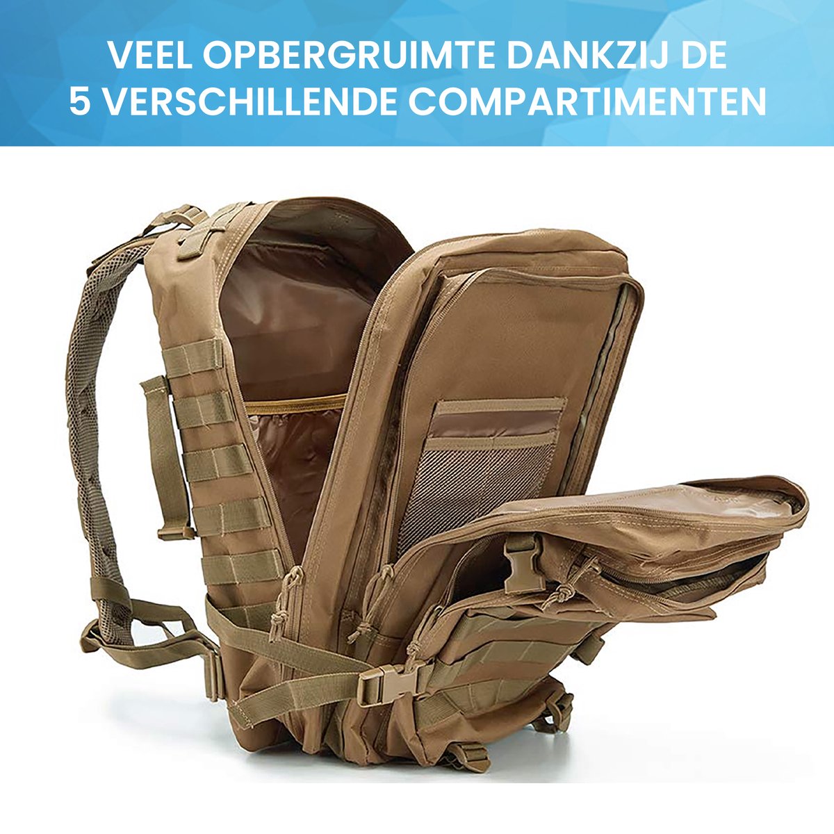 YONO Tactical Backpack Militaire Rugzak - Tactische Wandelrugzak Leger - 45L - Donkergroen Camouflage