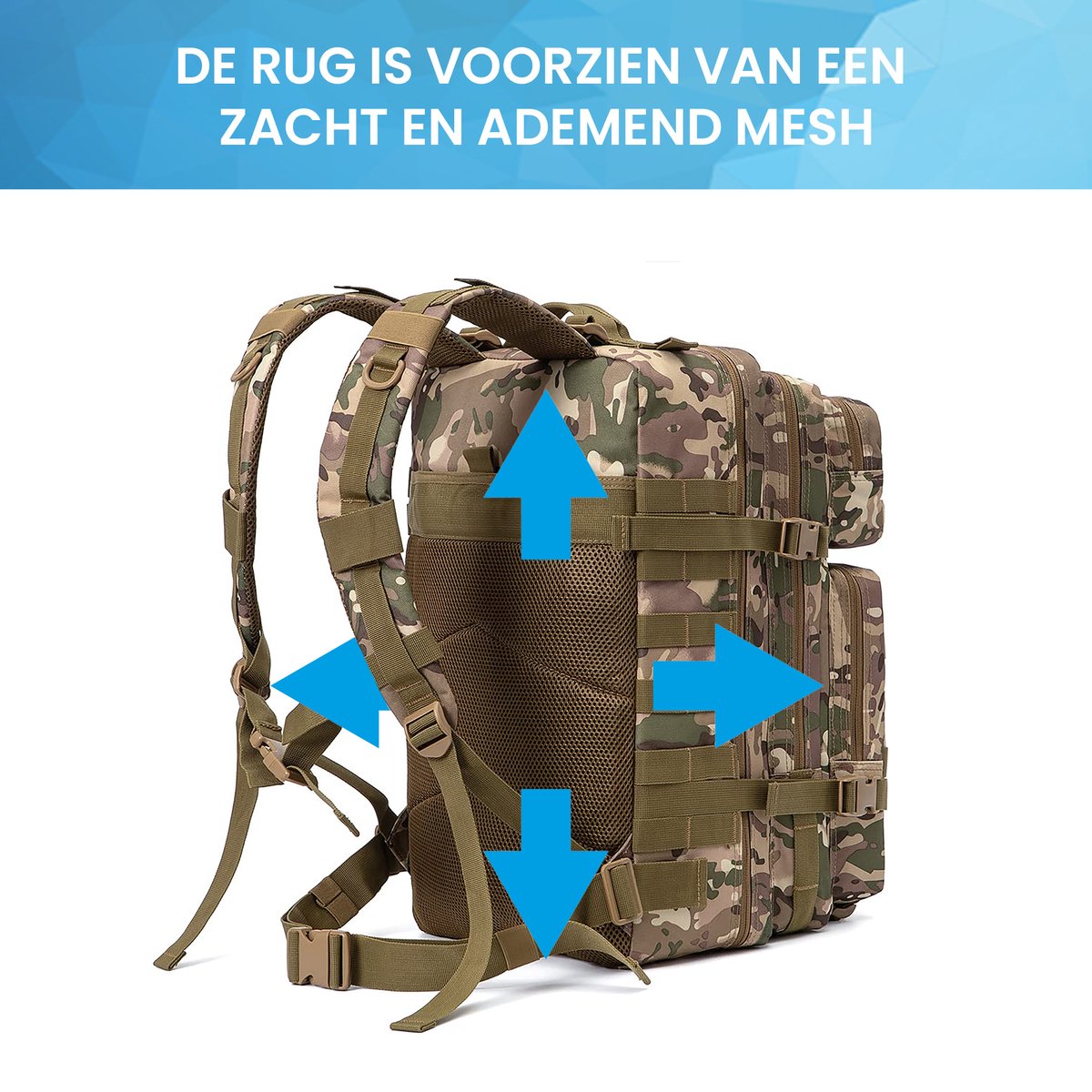 YONO Tactical Backpack Militaire Rugzak - Tactische Wandelrugzak Leger - 45L - Donkergroen Camouflage