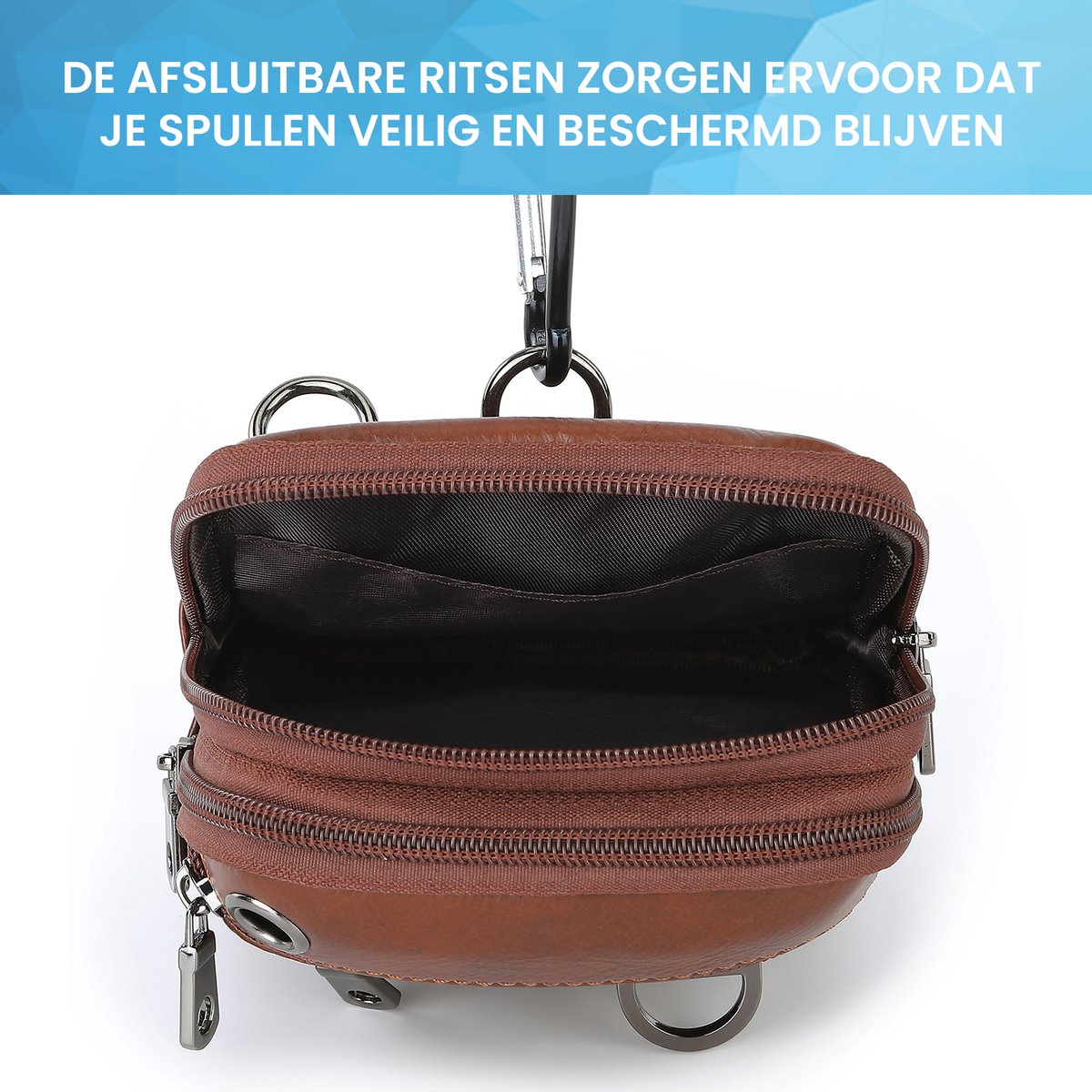 YONO Telefoontasje Leer - Crossbody Schouder Tas - Bruin
