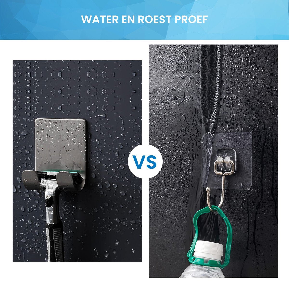 YONO Zelfklevende Haakjes met Scheermeshouder - Wandhaak Badkamer en Douche Ophanghaakjes Zelfklevend - Zilver