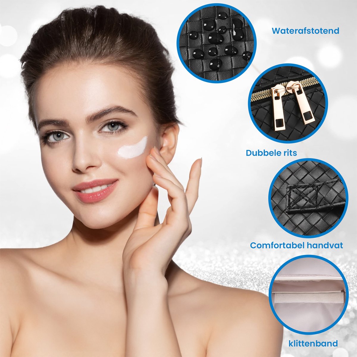 YONO Reis Make Up Tas - Toilettas Etui - Cosmetica Tas - Beauty Case Organizer - Large - Zwart