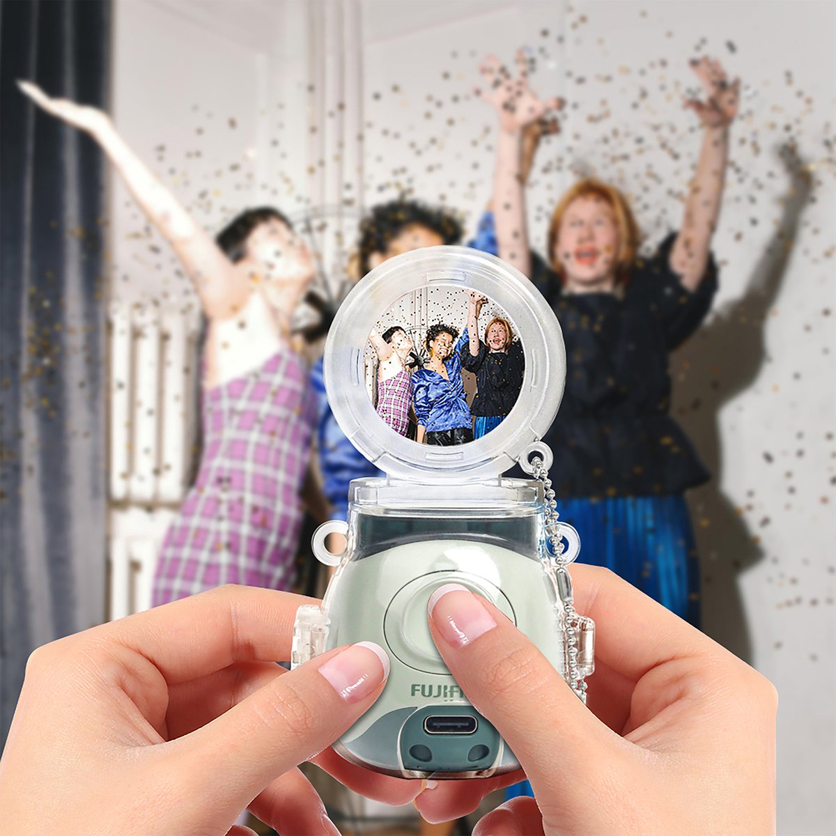 YONO Case geschikt voor Fujifilm Instax Pal - Hoesje met Spiegel - Transparant