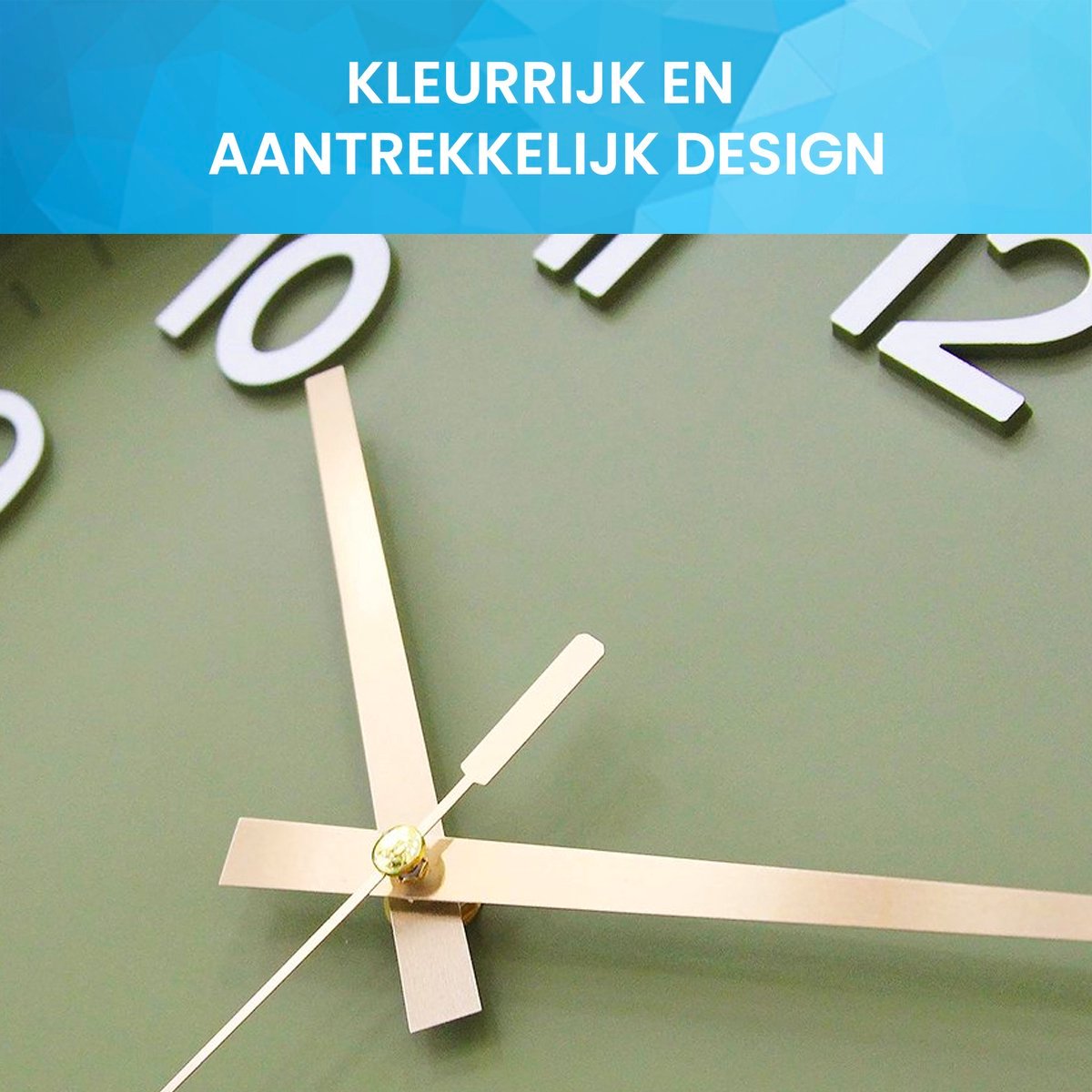 YONO Wandklok Modern - Stille Klok - 30 cm - Donkergroen