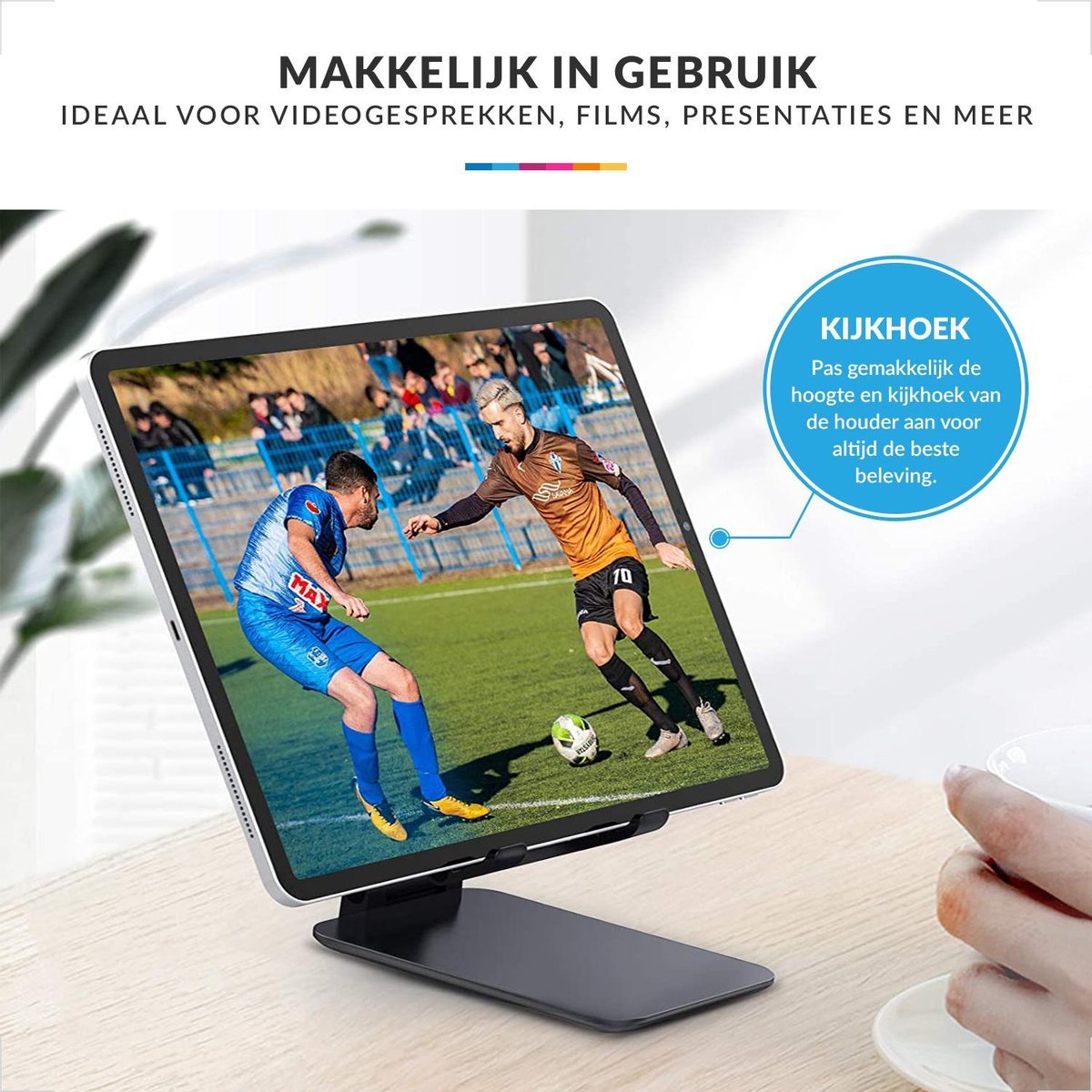 YONO Telefoonhouder Bureau Compact – Telefoonstandaard Inklapbaar – Smartphone en Tablet Houder – Gsm Statief - Zwart