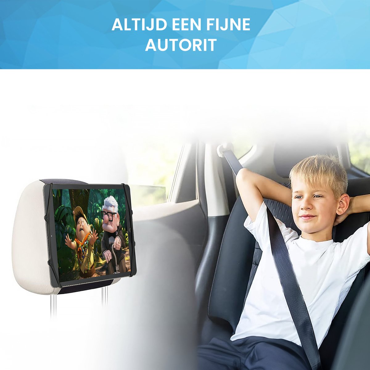 YONO Tablet Houder Auto Hoofdsteun - Universeel 360 Graden Draaibaar - Geschikt voor Tablet, Telefoon en Game Console - Zwart